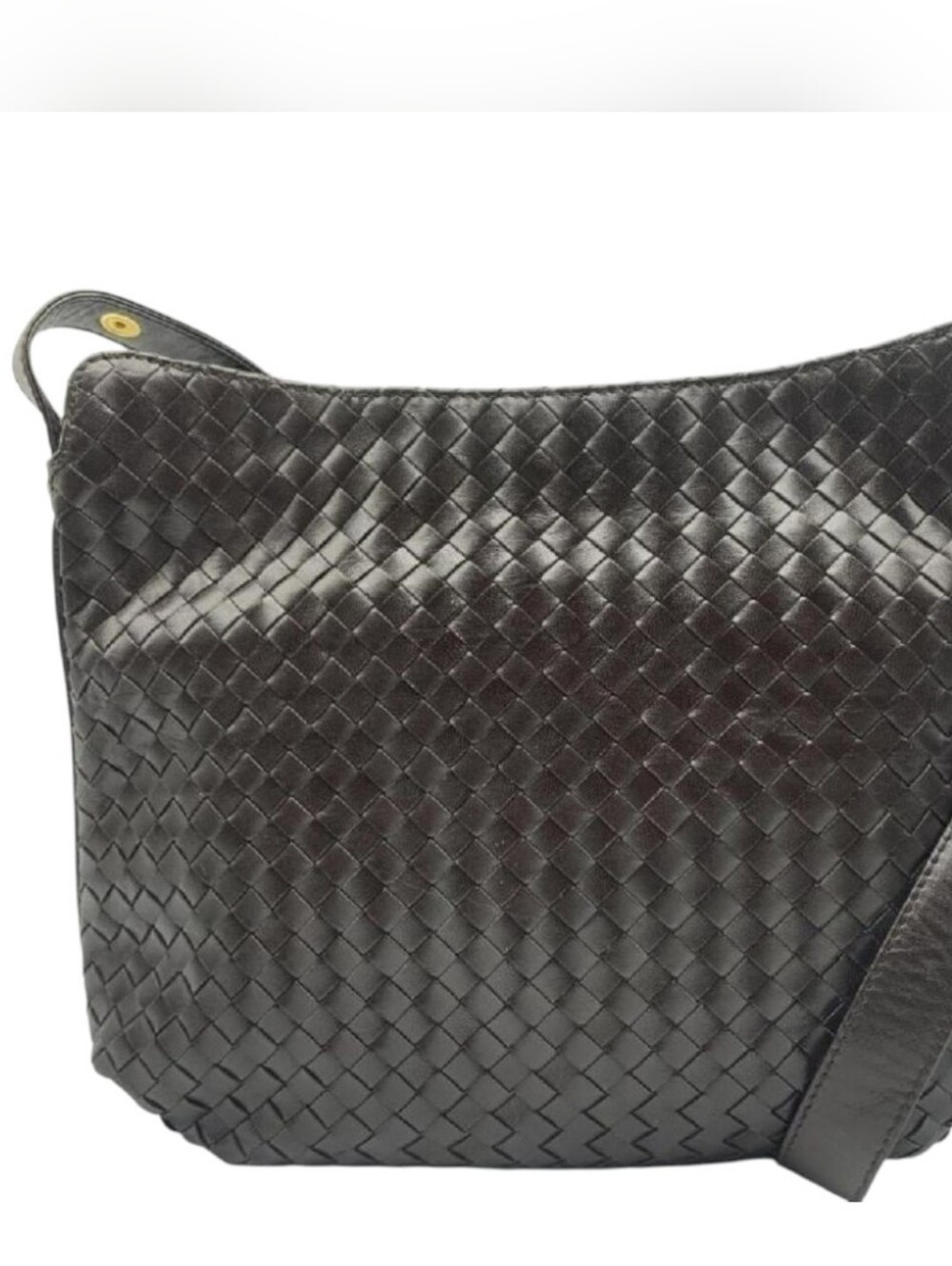 NWOT LALO Fine Italian LUXURY Woven LEATHER Brown Shoulder Bag - Picture 4 of 5
